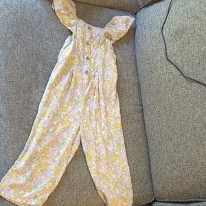 Carter's Pink and Yellow Floral Toddler Jumpsuit